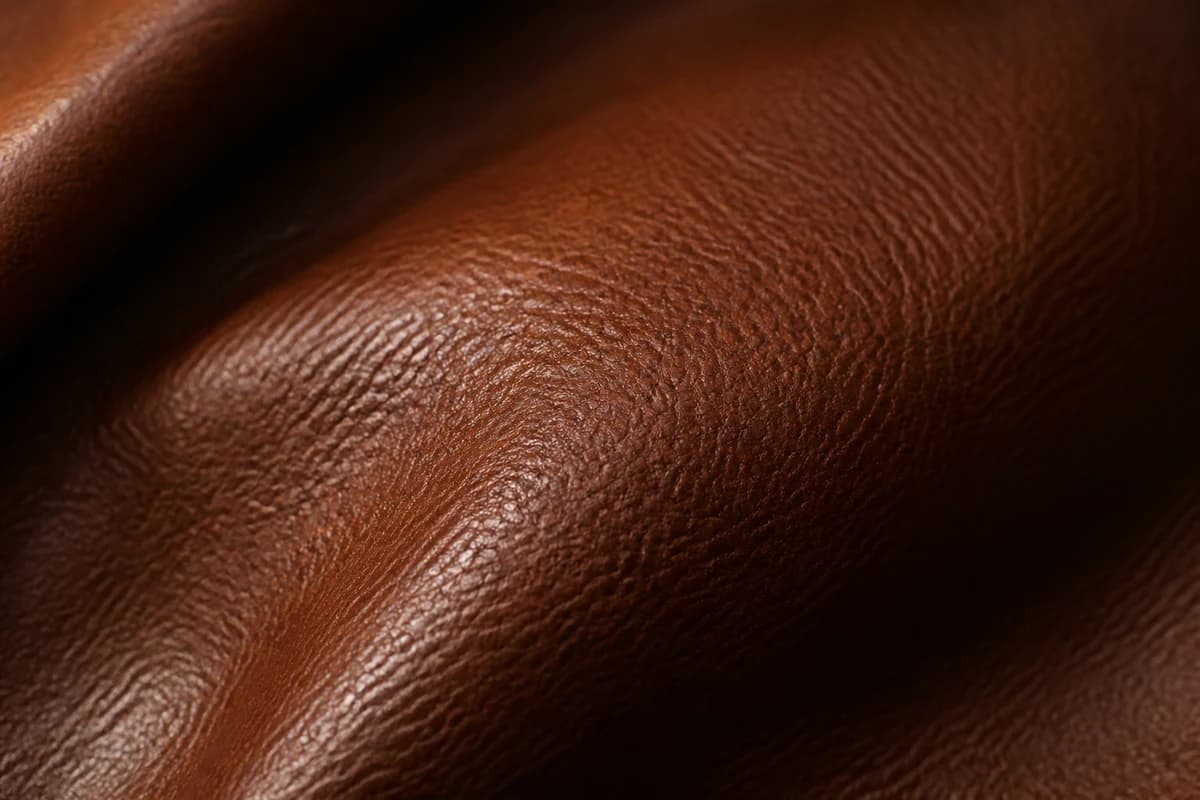 Close-up of conditioned leather grain sheen after leather shoe conditioning Dubai care
