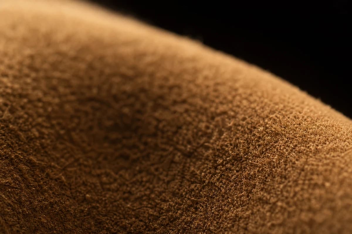 Macro detail of suede nap texture after careful premium material care Dubai