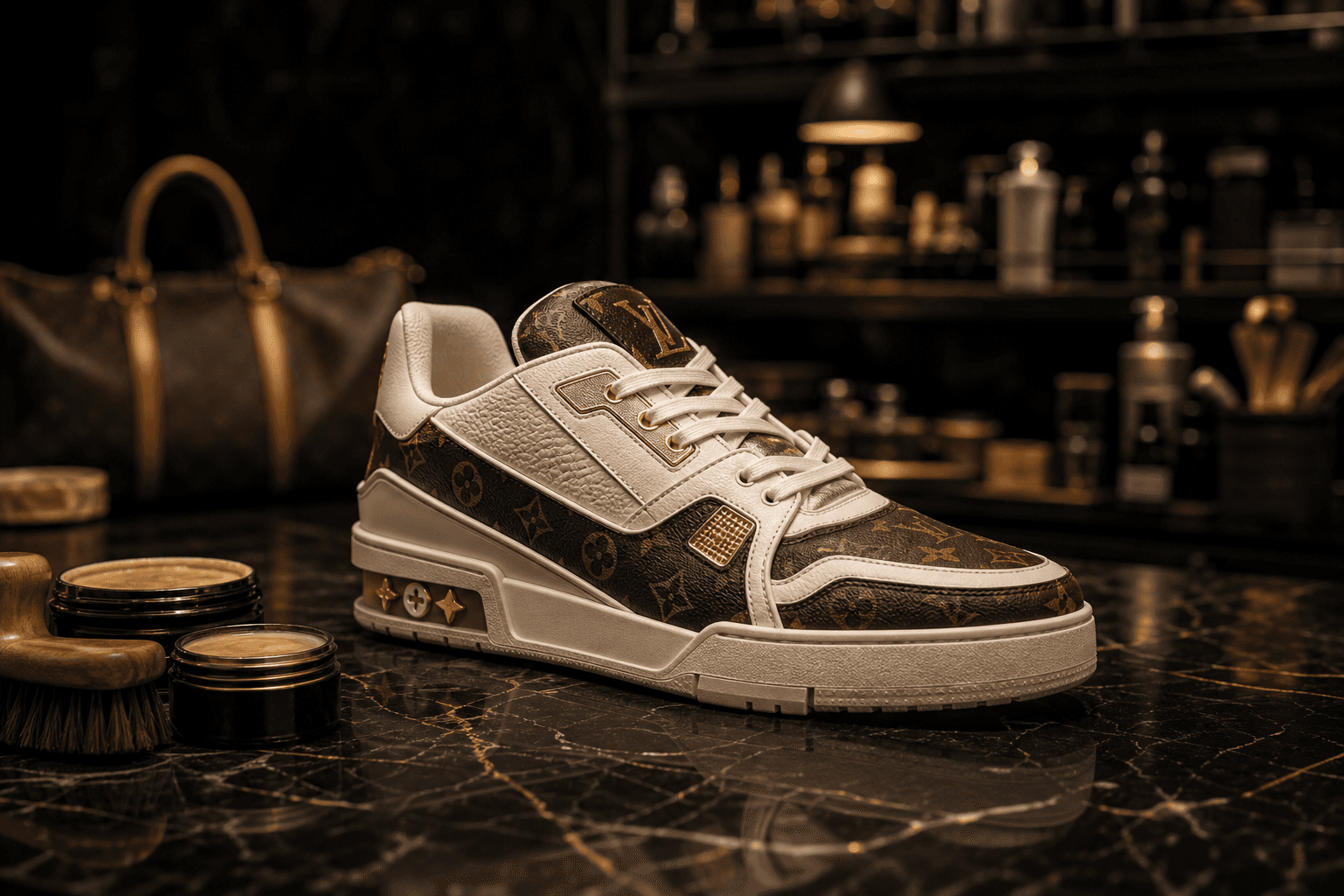 Luxury sneakers and handbags restored at the Save Our Shoes atelier in Dubai